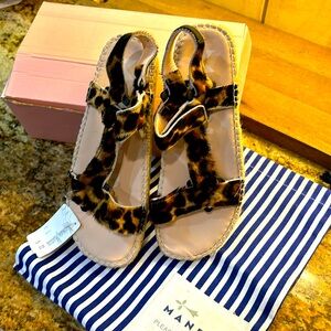 NWT Sz 9/ EU 39 Manebi Calf Hair Espadrille Sandal. Box has damage.